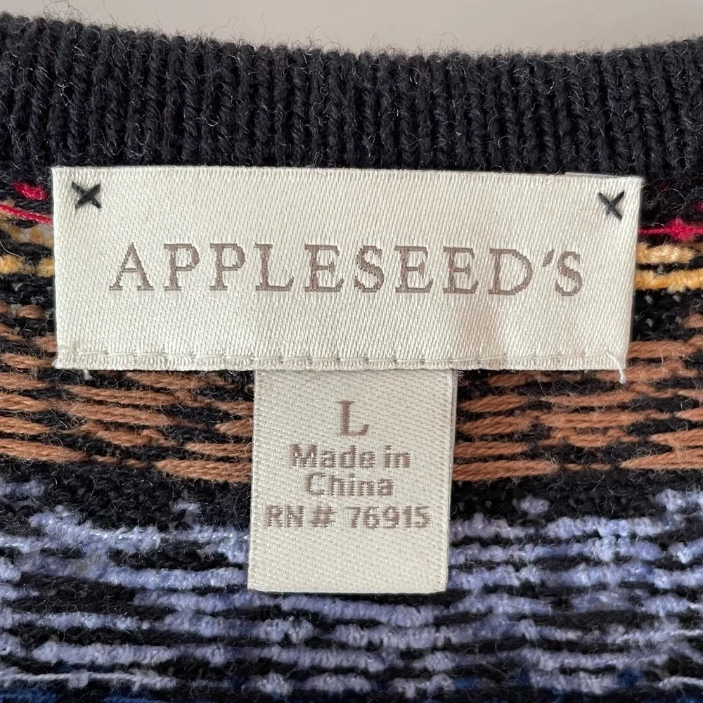 Vintage Appleseed's Multi-Color Classic Button Down Cardigan Sweater Size L